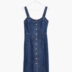 Denim Button-Front Tank Dress